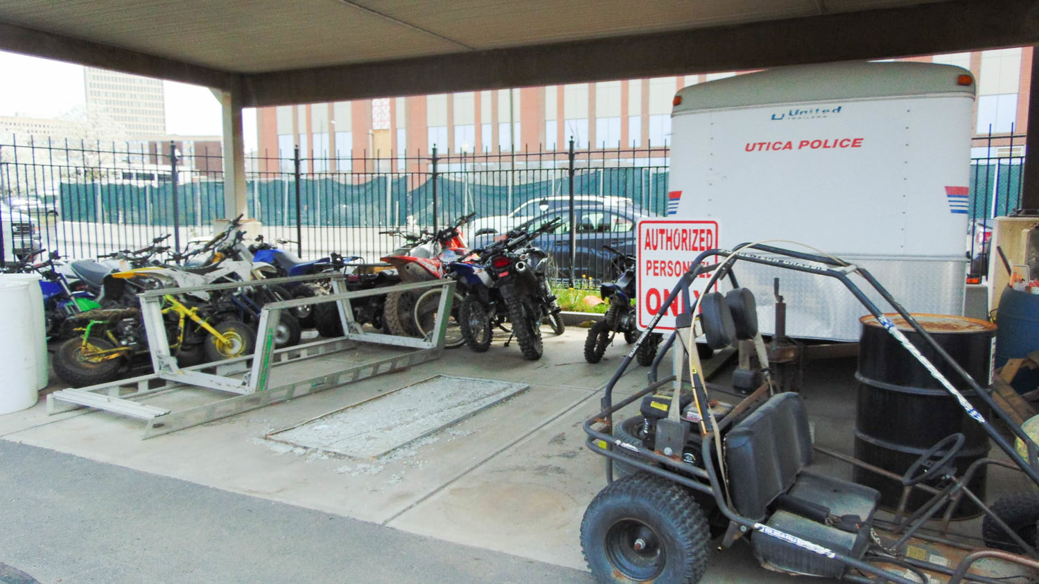 A total of five dirt bikes were seized and impounded by the Utica Police Department during a crackdown on motorized vehicles in north and east Utica on Thursday.