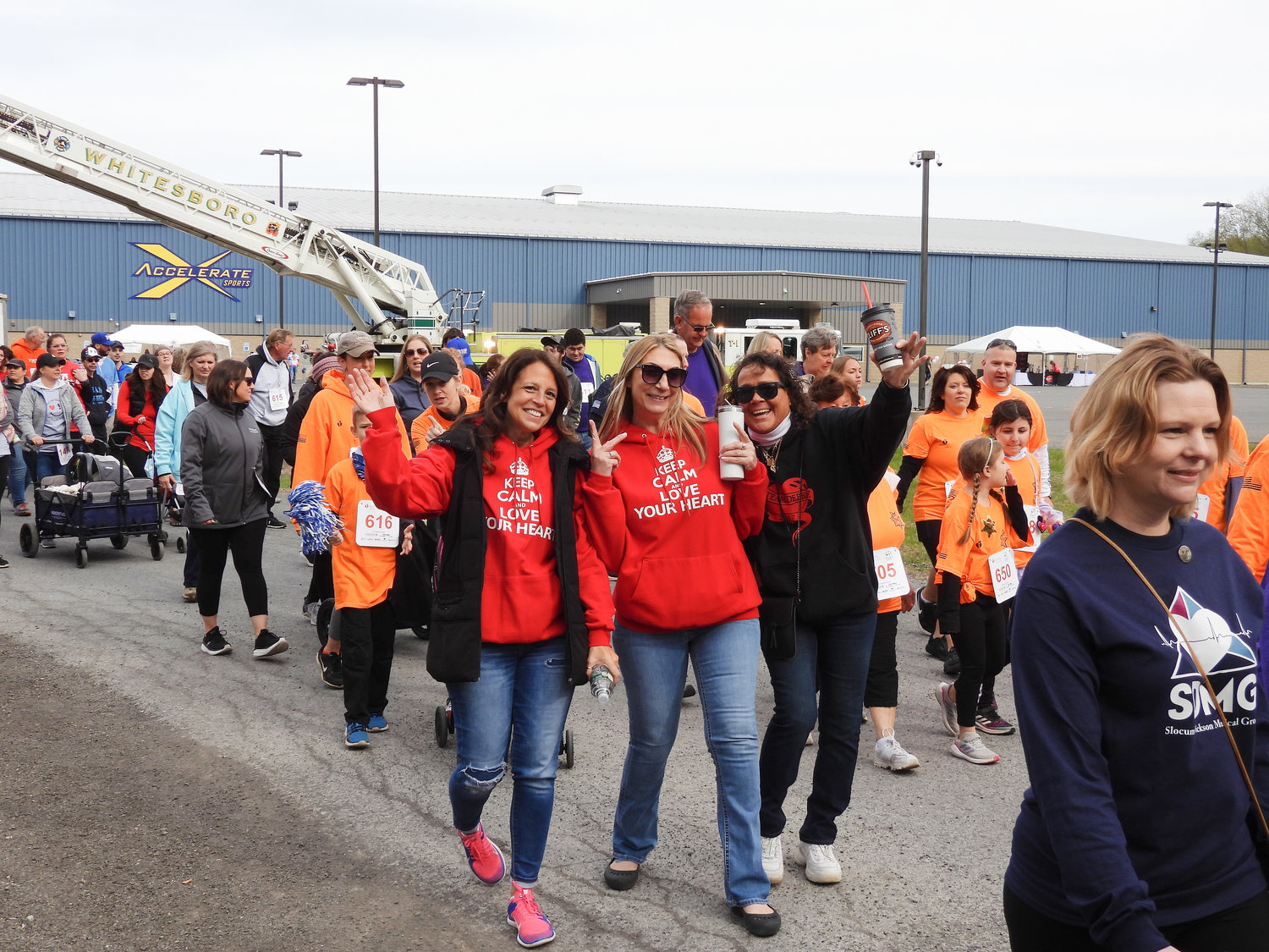 Walkers set out for the America’s Greatest Heart Run and Walk on Satuday, May 7 from Accelerate Sports, walking the 3k to raise awareness and support for heart health