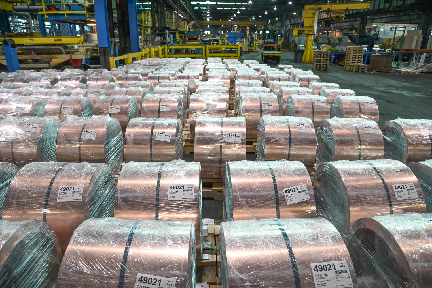 READY TO ROLL — Bundles of copper await shipping in this Revere Copper Products file photo. The company, in the midst of a pair of capital projects to add to its production capacity, is urging officials to help it be better able to compete with government-subsidized companies in China.