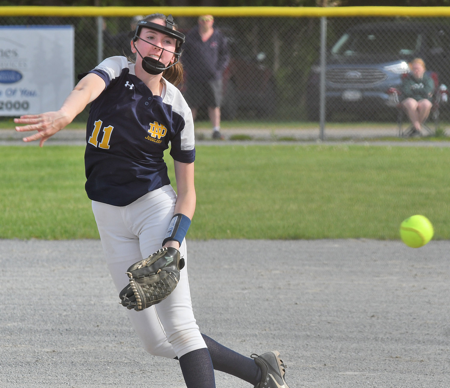 Utica Notre Dame pitcher Ella Trinkaus delivers a pitch against host Adirondack in the Section III Class C first round game Monday. The Wildcats, the 16 seed, lost 5-1 to the 17-seeded Jugglers. Notre Dame will take on the top seed Port Byron Tuesday.