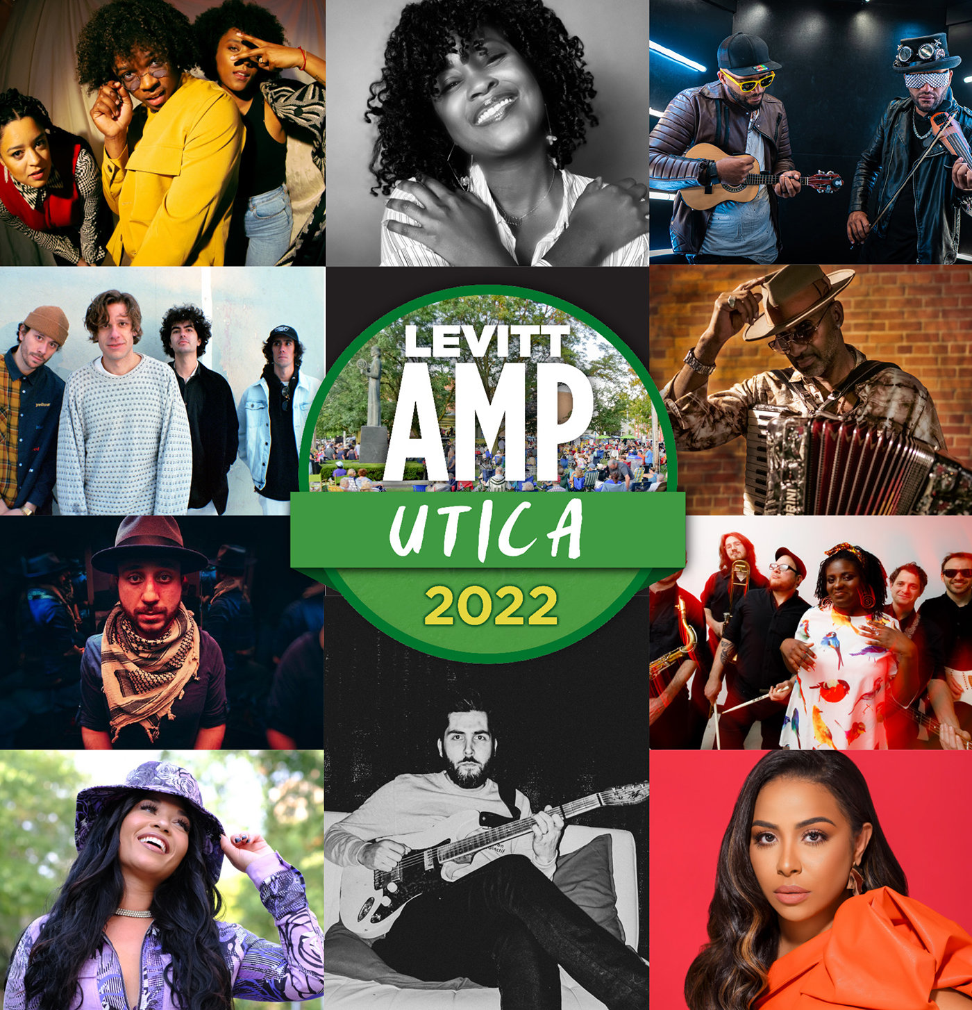 A marketing collage of upcoming acts to perform as part of the Levitt AMP Utica Music Series in Utica has been released by program organizers. The Levitt AMP Utica Music Series returns this year for its sixth season with family-friendly, free outdoor concerts at Kopernik Park in Oneida Square.