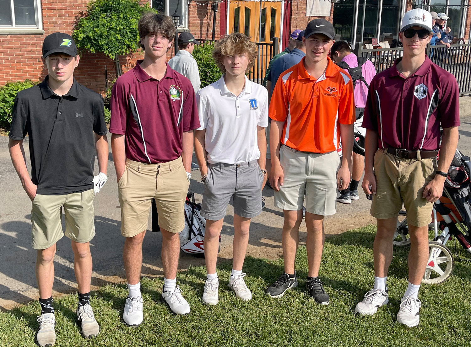Five golfers from the Center State Conference North Division competed in the Section III state qualifier tournament Wednesday. From left: Adirondack's Jack Hutton, Charles LaFavour of Old Forge, Dolgeville's Aiden Davies, Brian Secor of Remsen and Robert LaFavour of Old Forge.