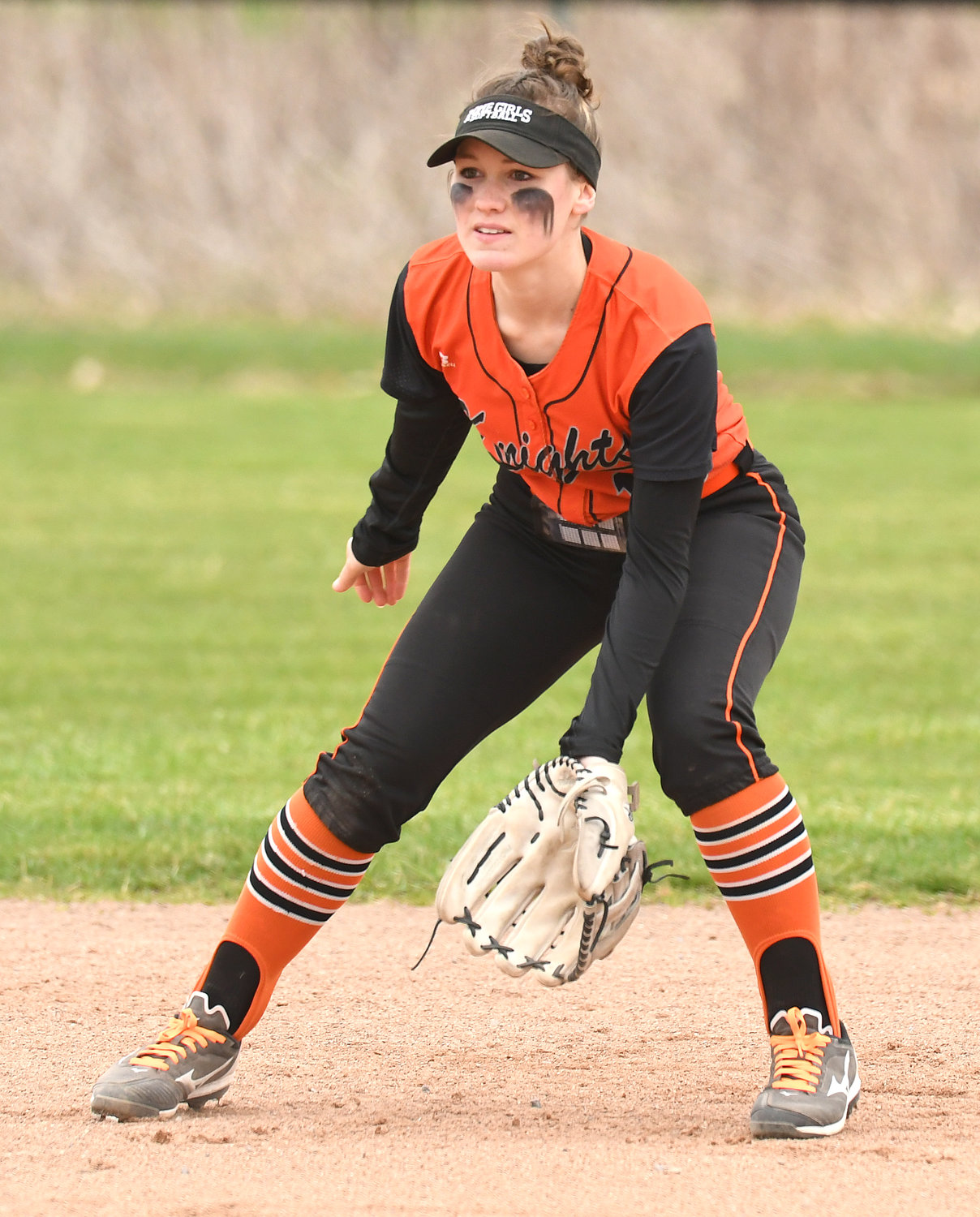 Rome Free Academy senior shortstop Maggie Closinski awaits a pitch in this file photo for earlier this season. Closinski is a co-captain and hits in the middle of the Black Knights’ lineup.