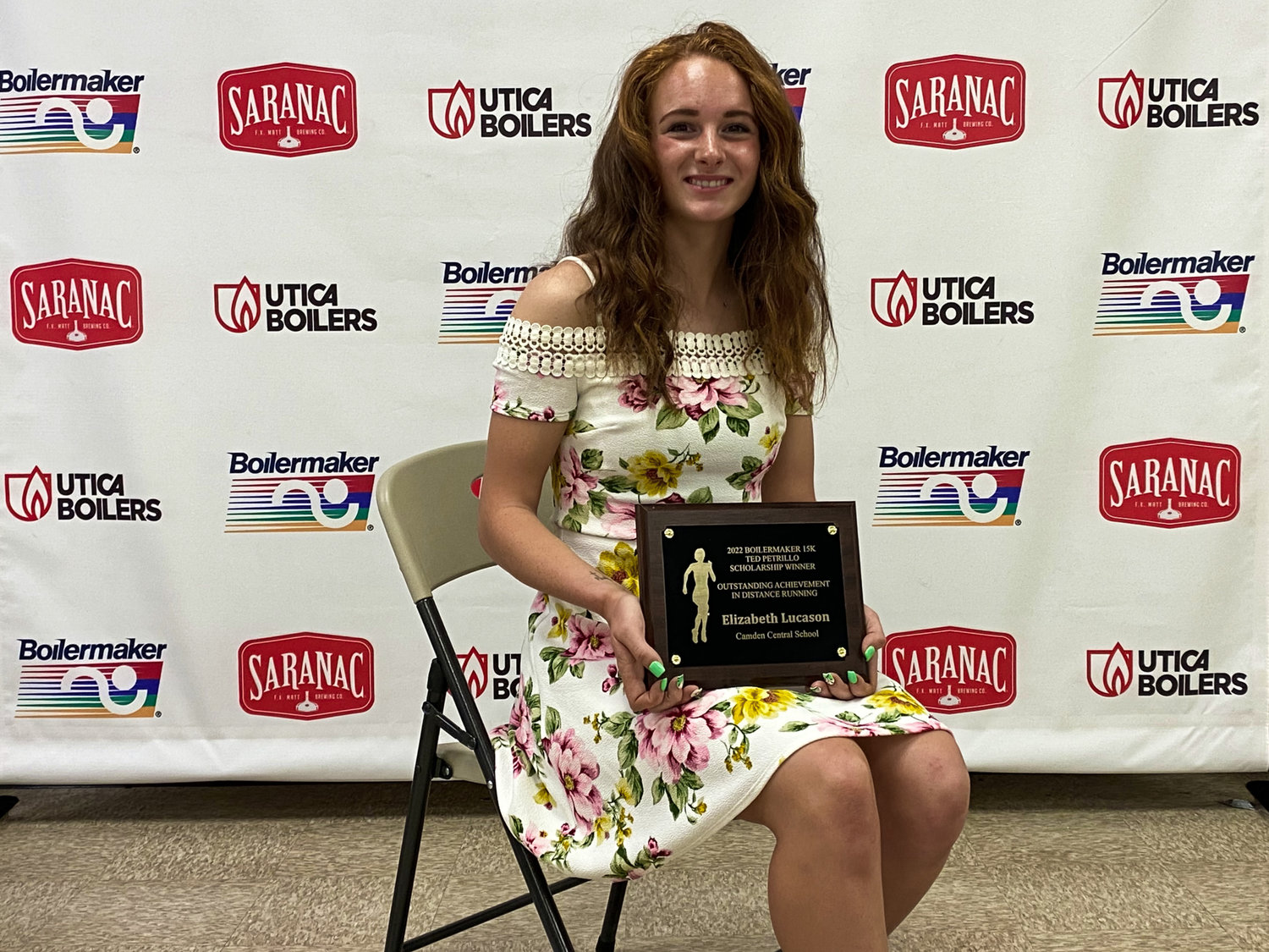 Elizabeth Lucason, winner of the 2022 Boilermaker Road Race Ted Petrillo Scholarship for Outstanding Achievement in Distance Running.