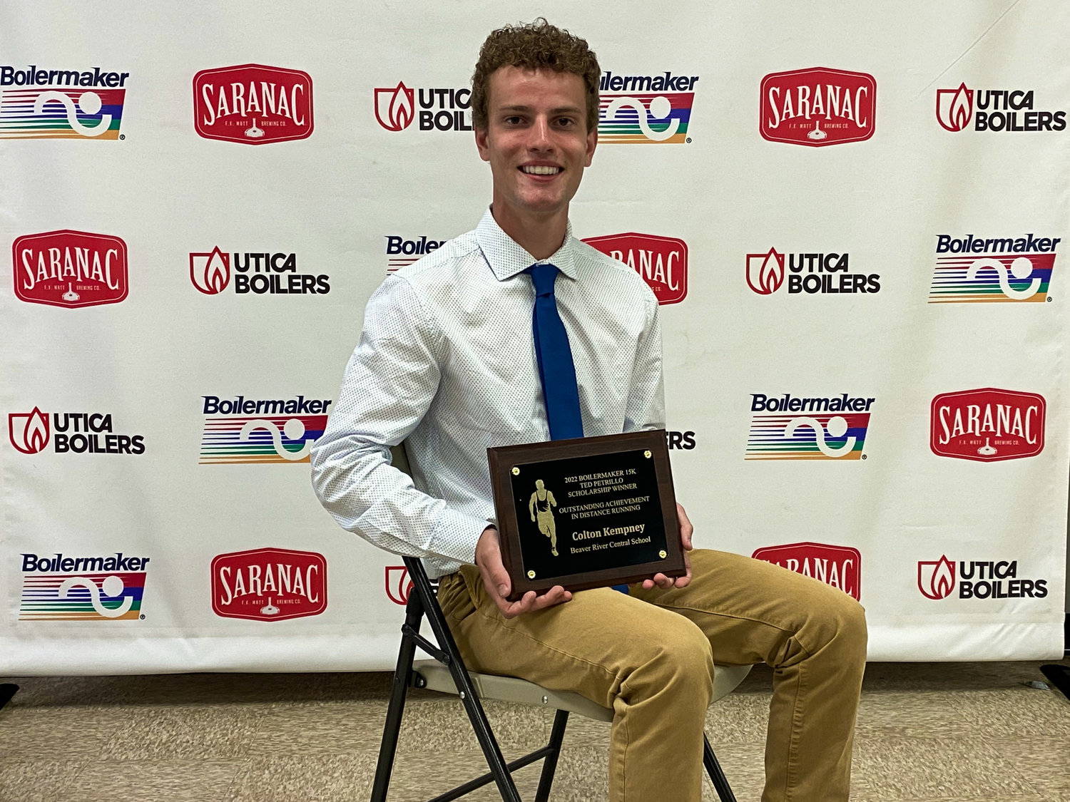 Colton Kempney, winner of the 2022 Boilermaker Road Race Ted Petrillo Scholarship for Outstanding Achievement in Distance Running.