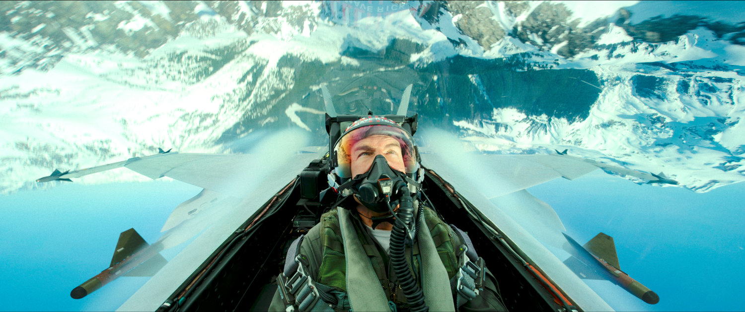 Tom Cruise portraying Capt. Pete “Maverick”  Mitchell in a scene from “Top Gun: Maverick.”
