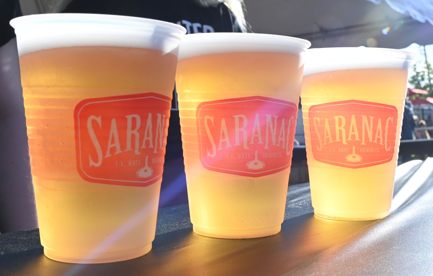 Poured Saranac beer at Saranac Thursday on June 2.