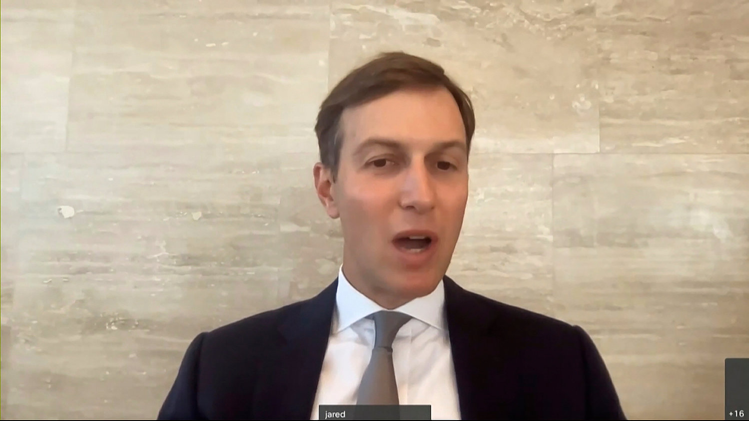 In this image from video released by the House Select Committee, former White House senior adviser Jared Kushner is interviewed by the House select committee investigating the Jan. 6 attack on the U.S. Capitol, displayed at the hearing Thursday, June 9, 2022, on Capitol Hill in Washington. (House Select Committee via AP)