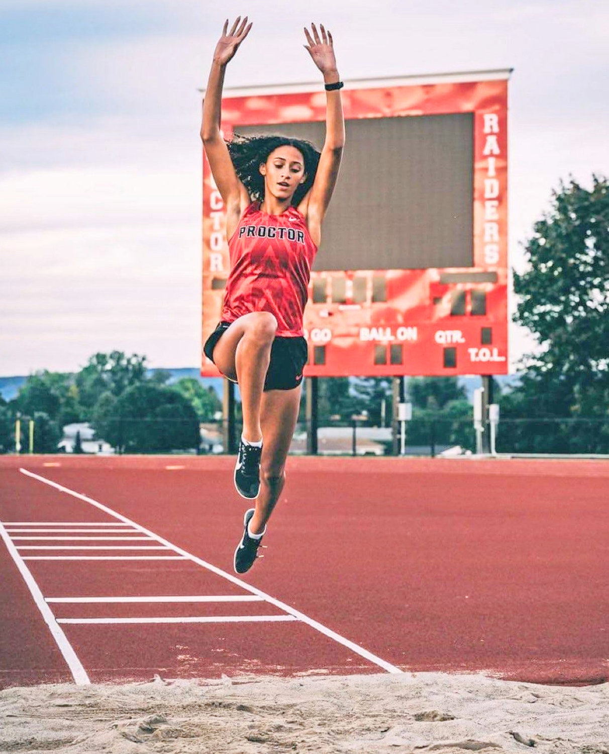 Thomas R. Proctor’s Tamiah Washington earned first in two events at the state track and field championships.
