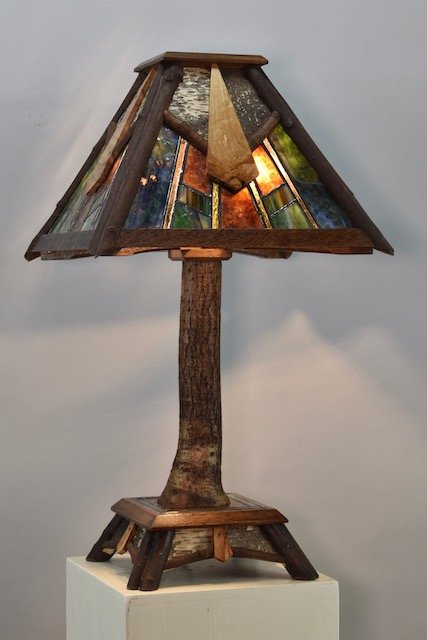 “Adirondack Stained Glass Table Lamp” by Mark Wood.