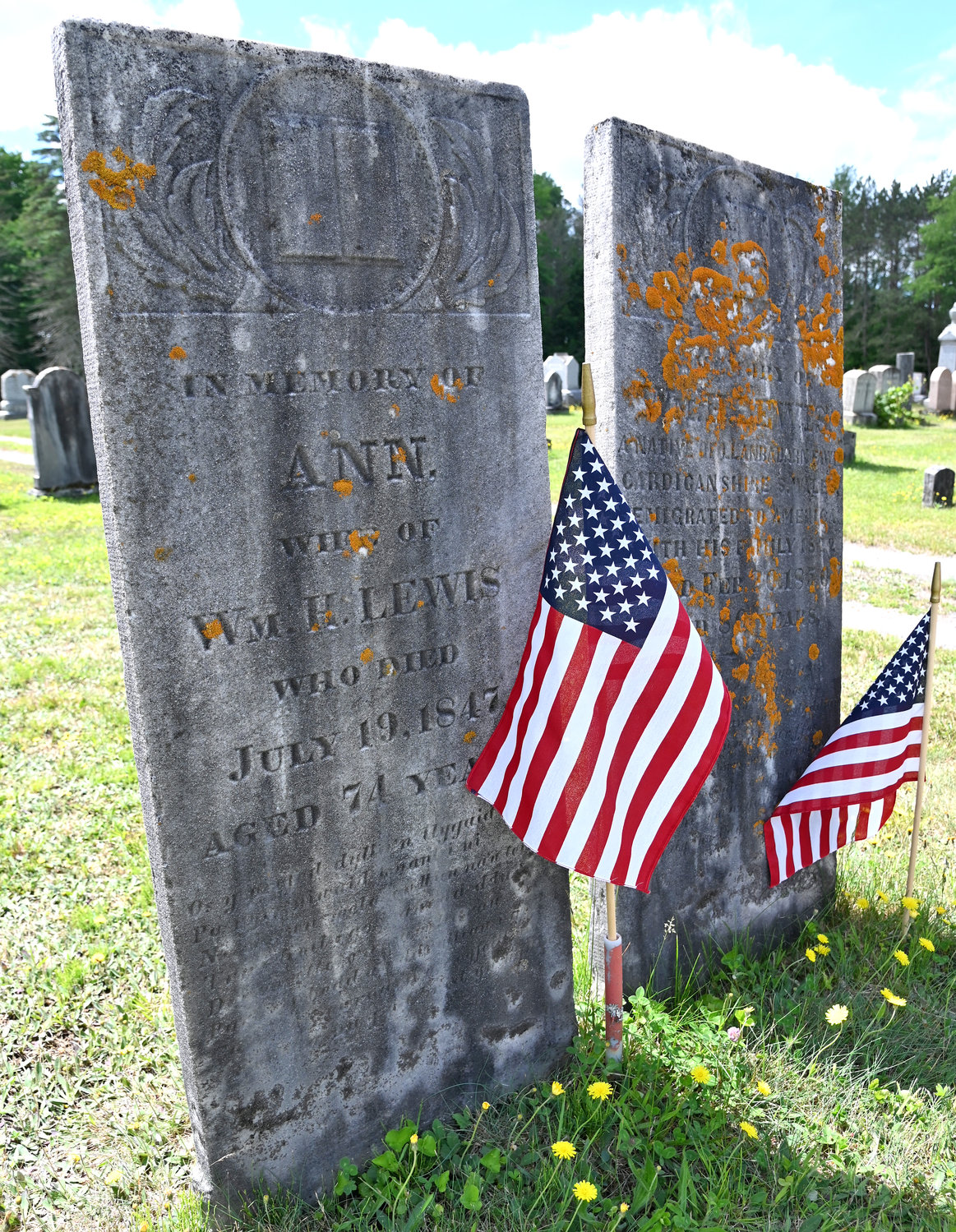 Old headstones share stories of past residents at the Prospect Cemetery.