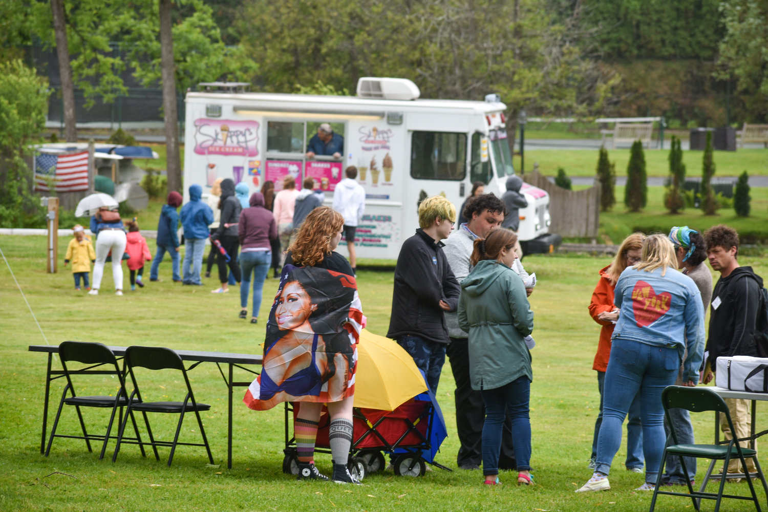 Food trucks parked at Lakeland Park in Cazenovia to celebrate the village's second annual Pride Fest, hosted by the Caz Pride Committee.