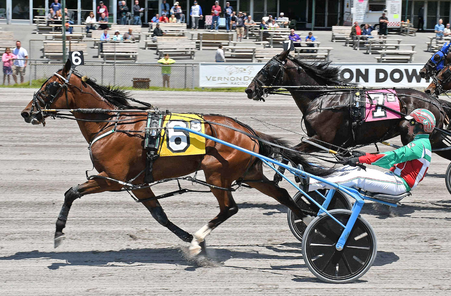 Bounty Hunter and driver Jordan Stratton won the $30,550 first division of the New York Sire Stakes on Saturday afternoon at Vernon Downs.