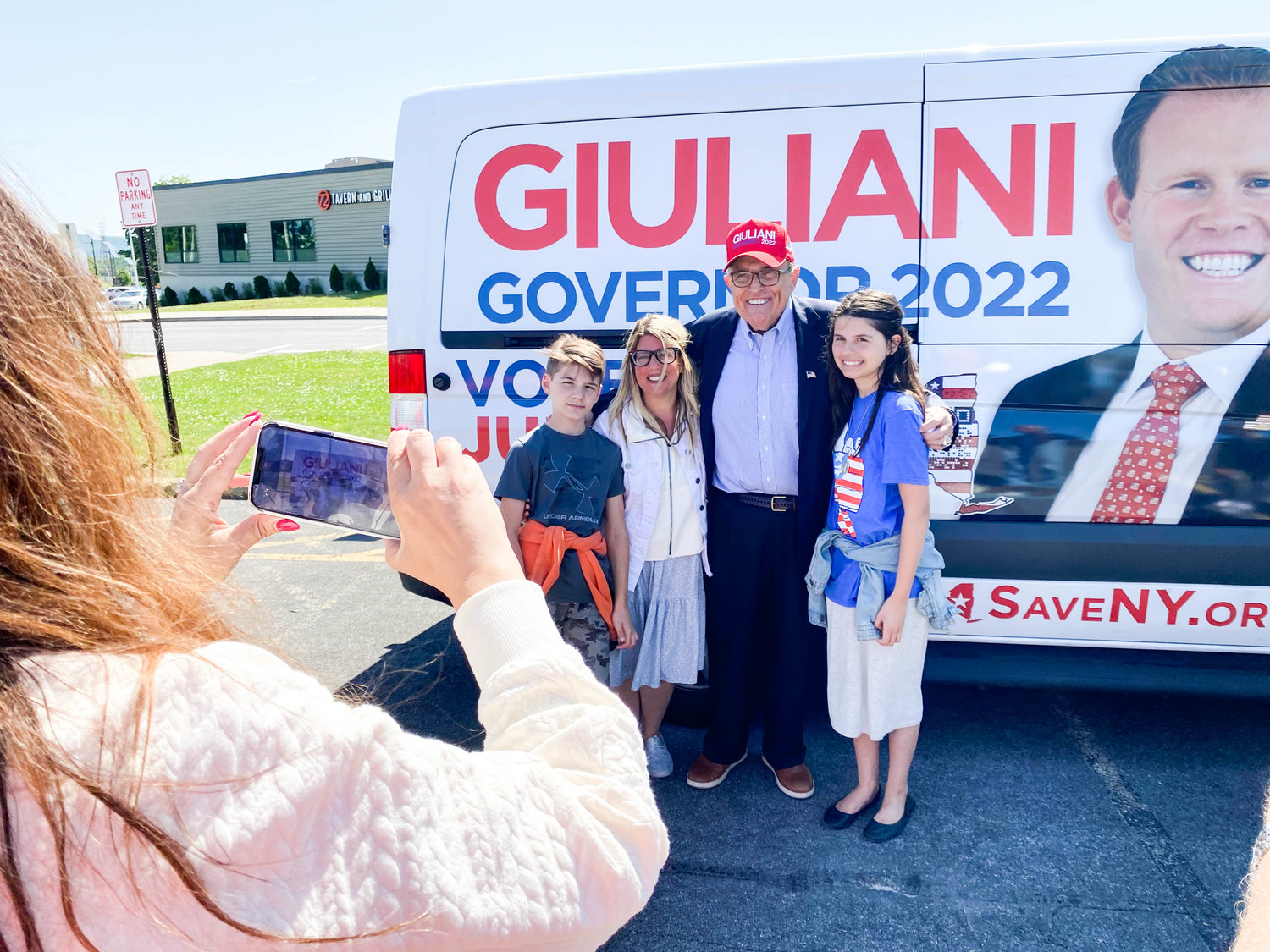 Some Mohawk Valley residents take the opportunity to get photos with Rudy Guiliani, former New York City mayor and lawyer for former President Donald J. Trump.