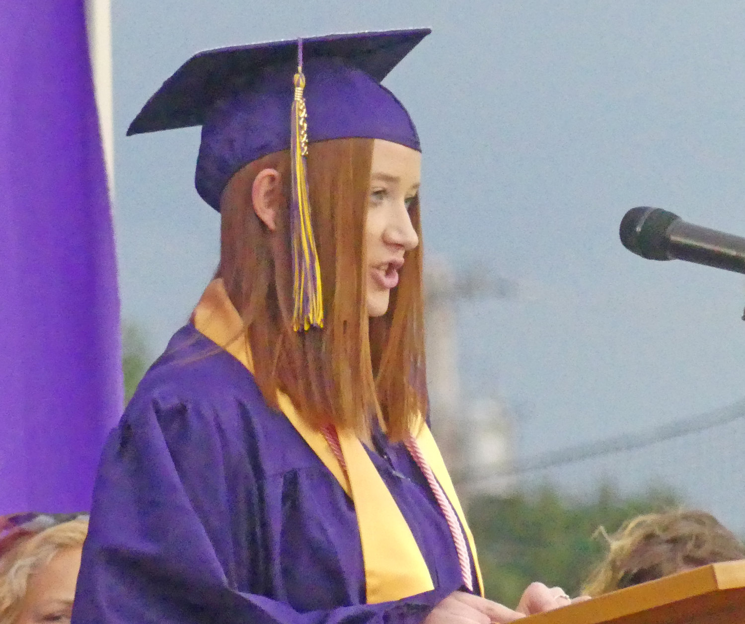 Senior Kylie Vienneau delivered the valedictory address Friday in Holland Patent as members of the district’s Class of 2022 received their diplomas.