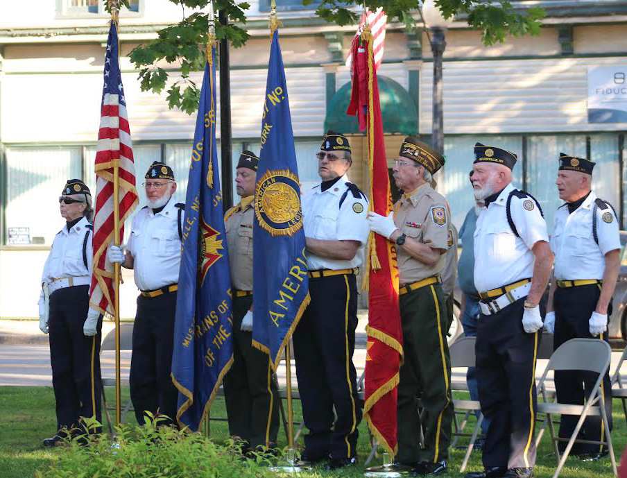 Members of the American Legion, VFW, and Marine Corps League took part in the Elks’ Flag Day ceremony.