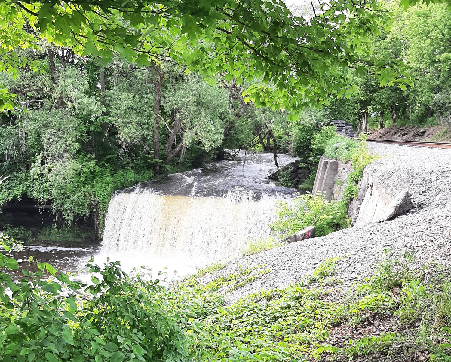 This is the Remsen falls after a heavy rain last week. Our Rotary club met there to discus plans for the village and Rotary memorial park.