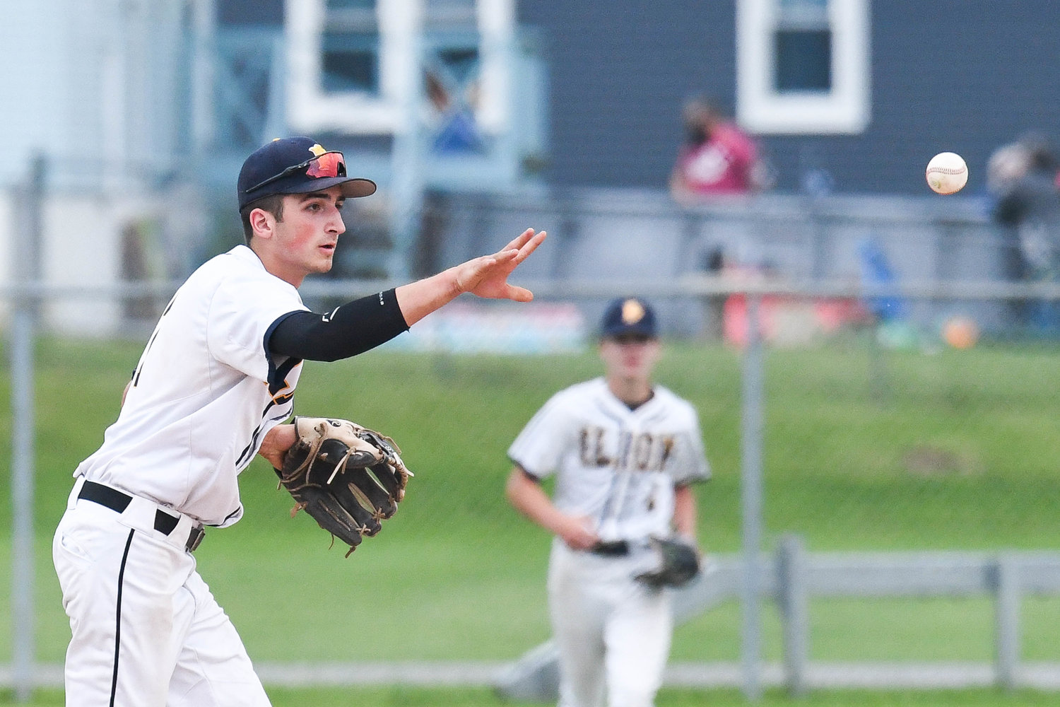 Ilion Post's Alan Meszler (7) tosses the ball to second base against Utica Post 229 on Wednesday.
