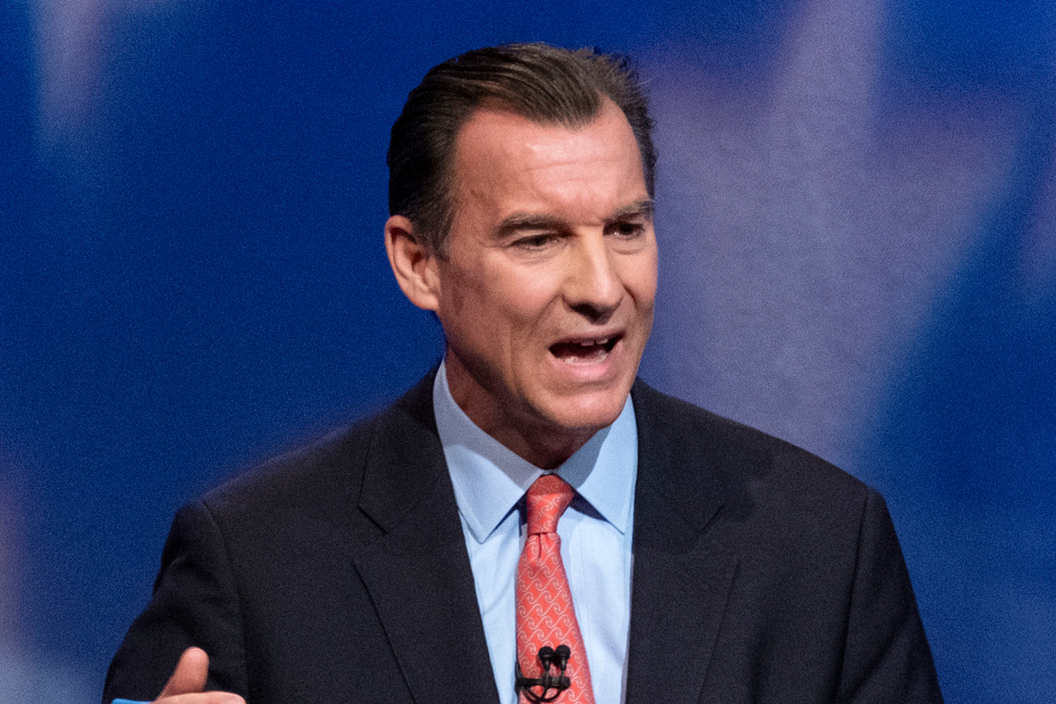 FILE - Rep. Tom Suozzi, D-N.Y., answers a question during a debate before the New York governor primary, at the studios of WNBC4-TV, June 16, 2022, in New York. New Yorkers are casting votes in a governor's race Tuesday, June 28, 2022, that for the first time in a decade does not include the name "Cuomo" at the top of the ticket. (Craig Ruttle/Pool via AP, File)