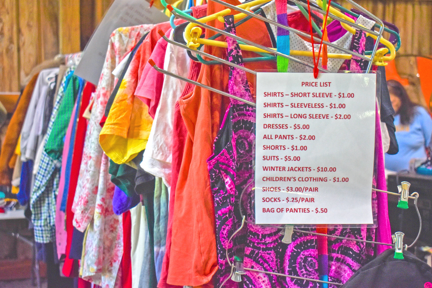 Clothing items are for sale at the Great Swamp Conservancy, located at 8375 N Main Street Road, Canastota. The last day of the sale is Saturday, July 9 from 9 a.m. - 3 p.m.