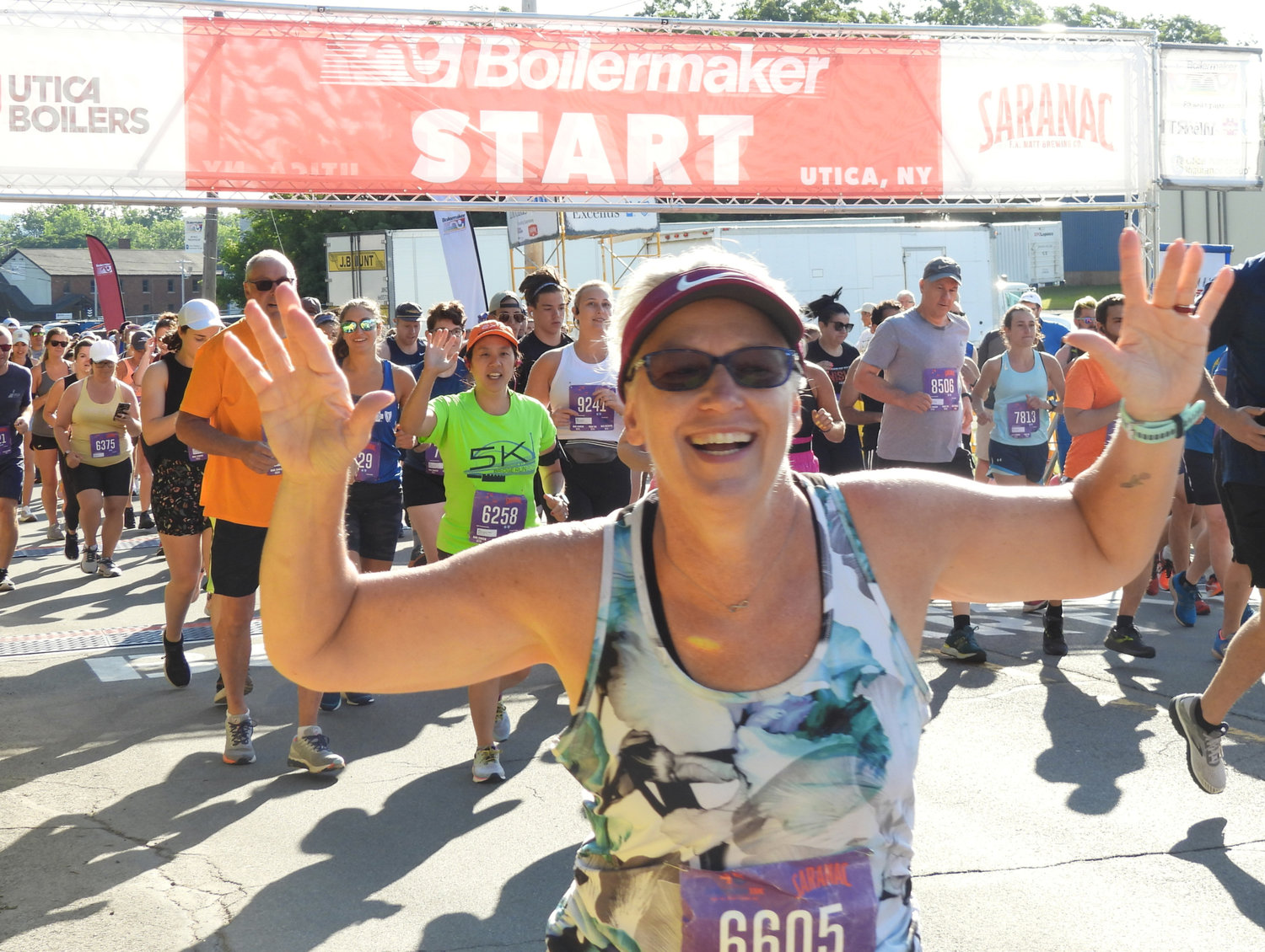 Runners take off from the starting line for the 45th Boilermaker Road Race on Sunday, July 10 in Utica.