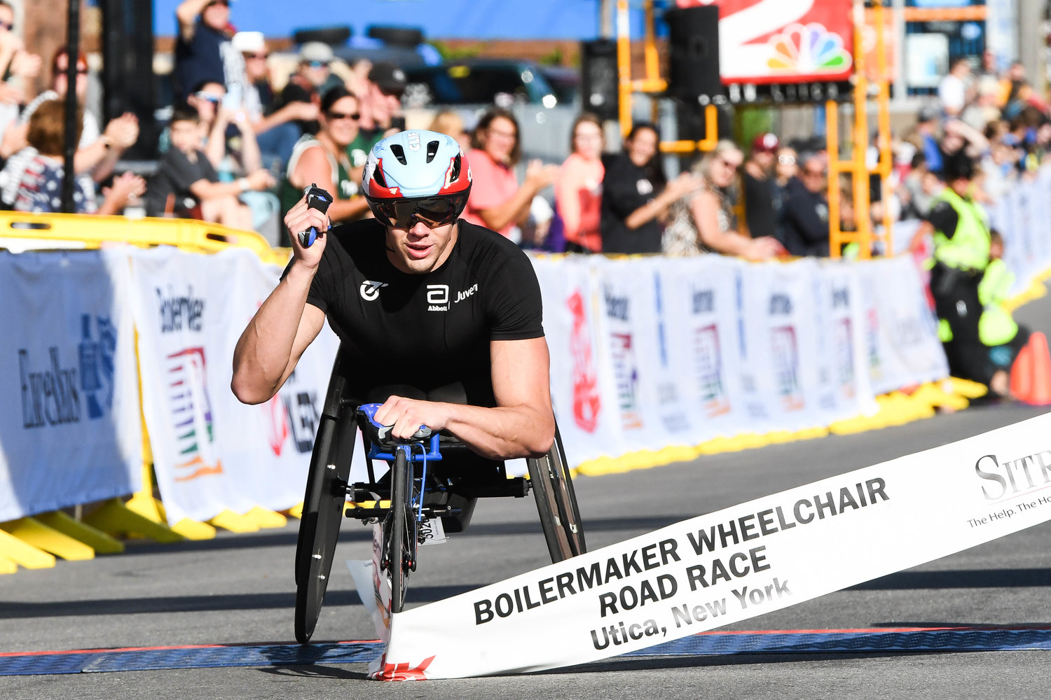 On Sunday, Daniel Romanchuk won the men's wheelchair 15K at 45th Boilermaker Road Race in Utica. It was the fifth Boilermaker win for the 23-year-old. His time of 31:32:23 surpasses his previous record in the Boilermaker of 31:45.