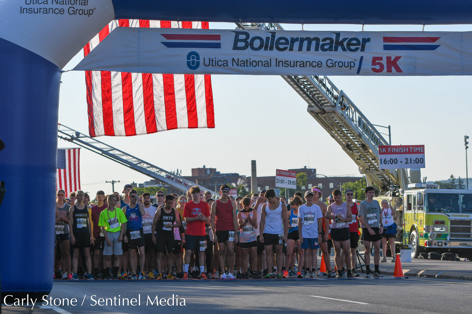 2022 Boilermaker 5K runners prepare to take off from the starting line on Burrstone Road in Utica on Sunday, July 10.
