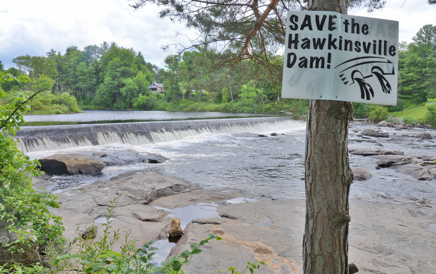 For years, signs have pointed to community support to restore the Hawkinsville Dam in Boonville.