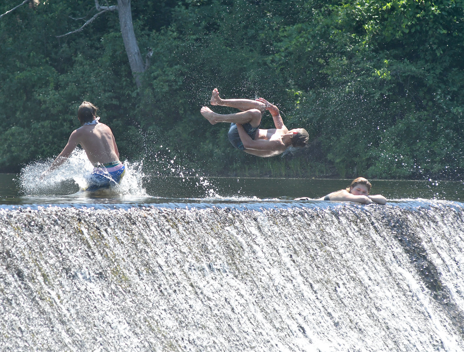 Youngsters swim fun at Hawkinsville Dam near Boonville in this file photo.
