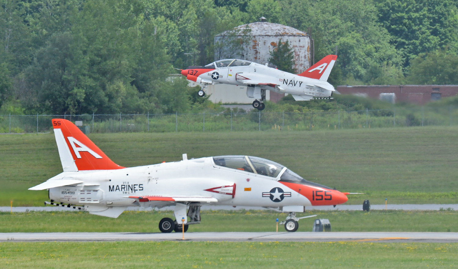 T-38's take off and taxi Wednesday afternoon during training exercises.