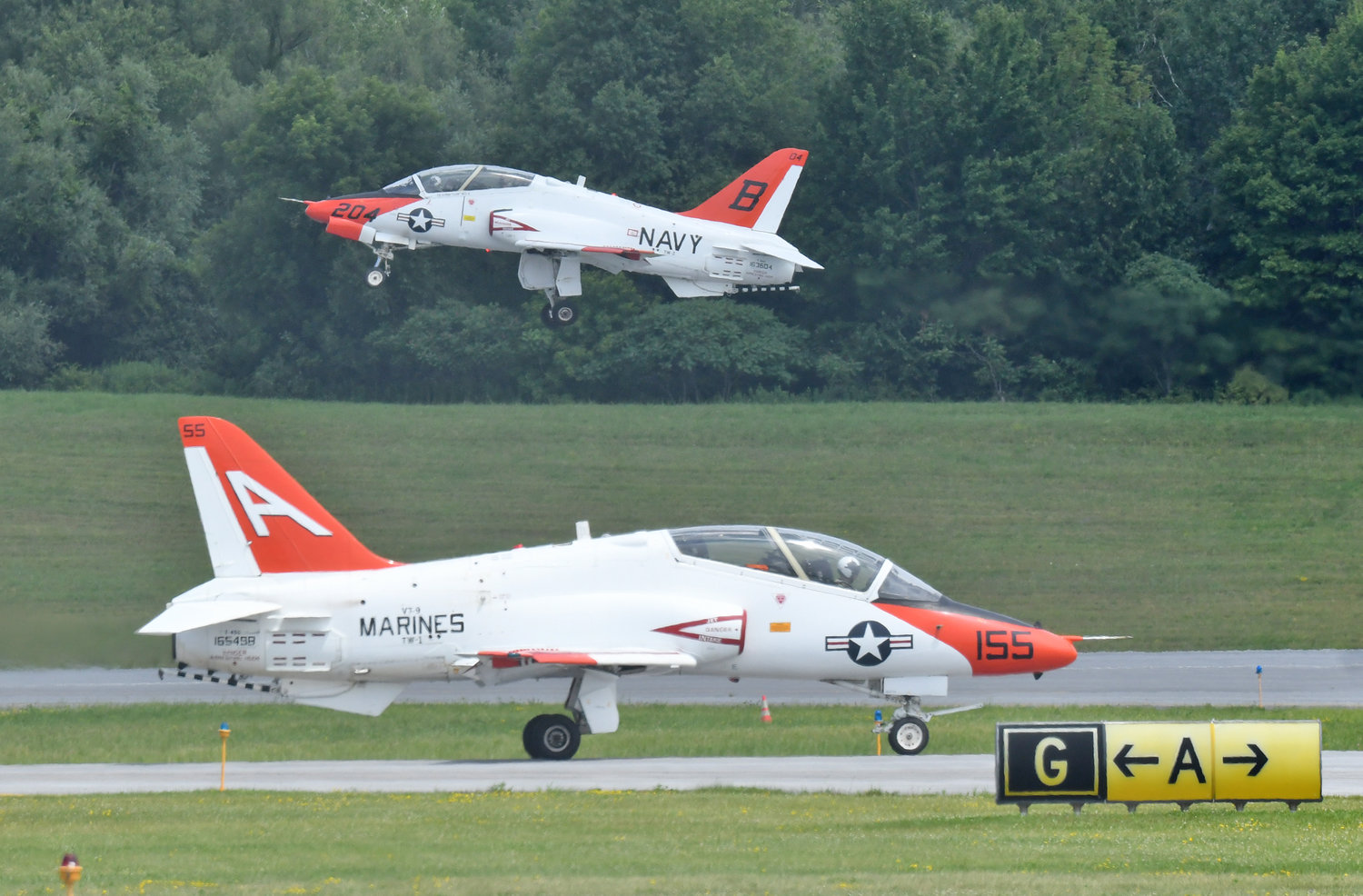 T-38's take off and taxi Wednesday afternoon during training exercises.