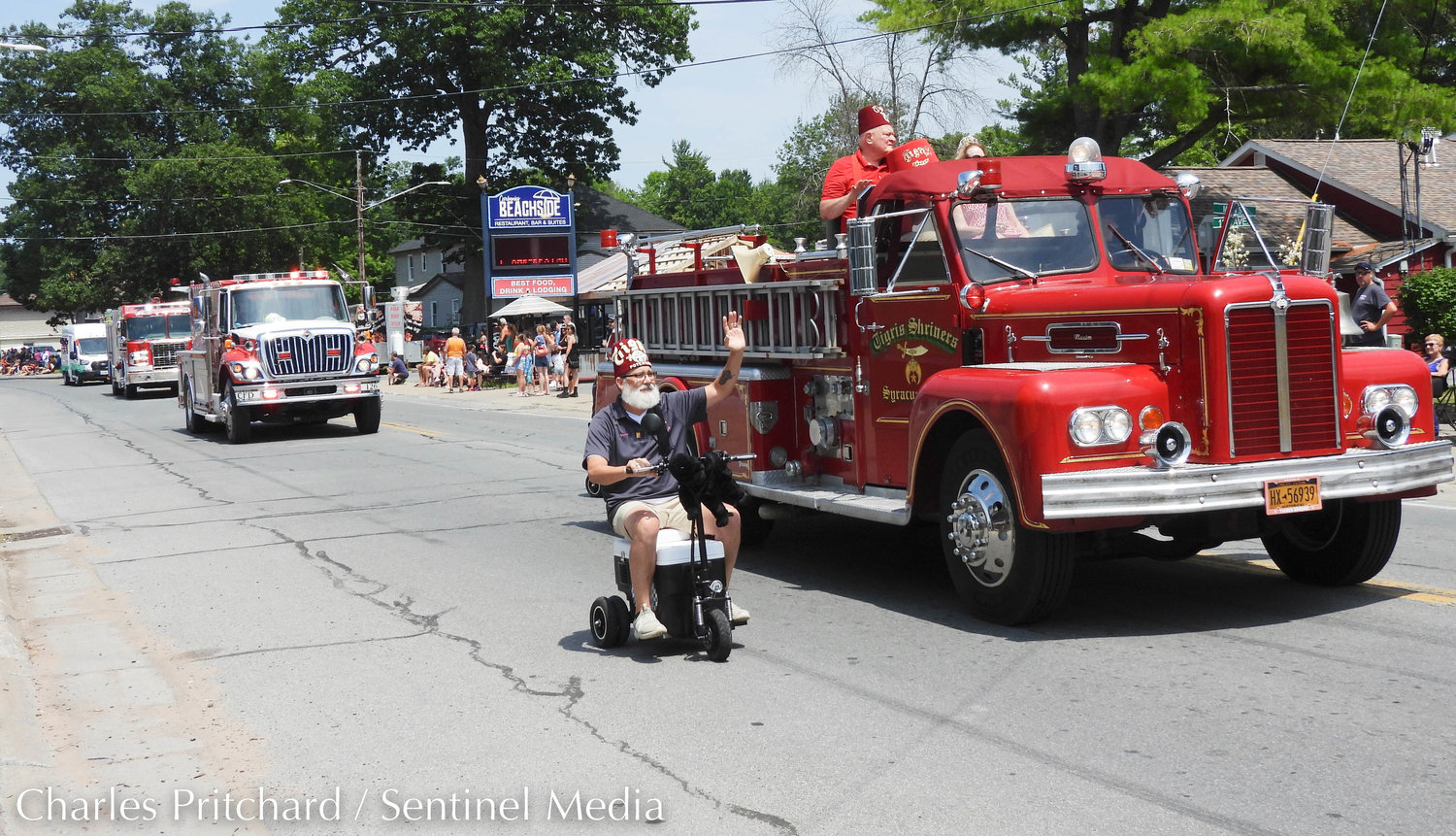 The Sylvan Beach Pirate's Parade makes its way down Main Street. Pictured are the Tigris Shriners of Syracuse.