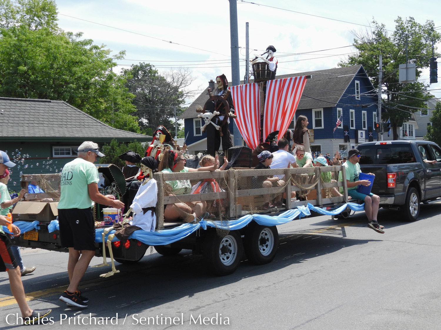 The Sylvan Beach Pirate's Parade makes its way down Main Street.
