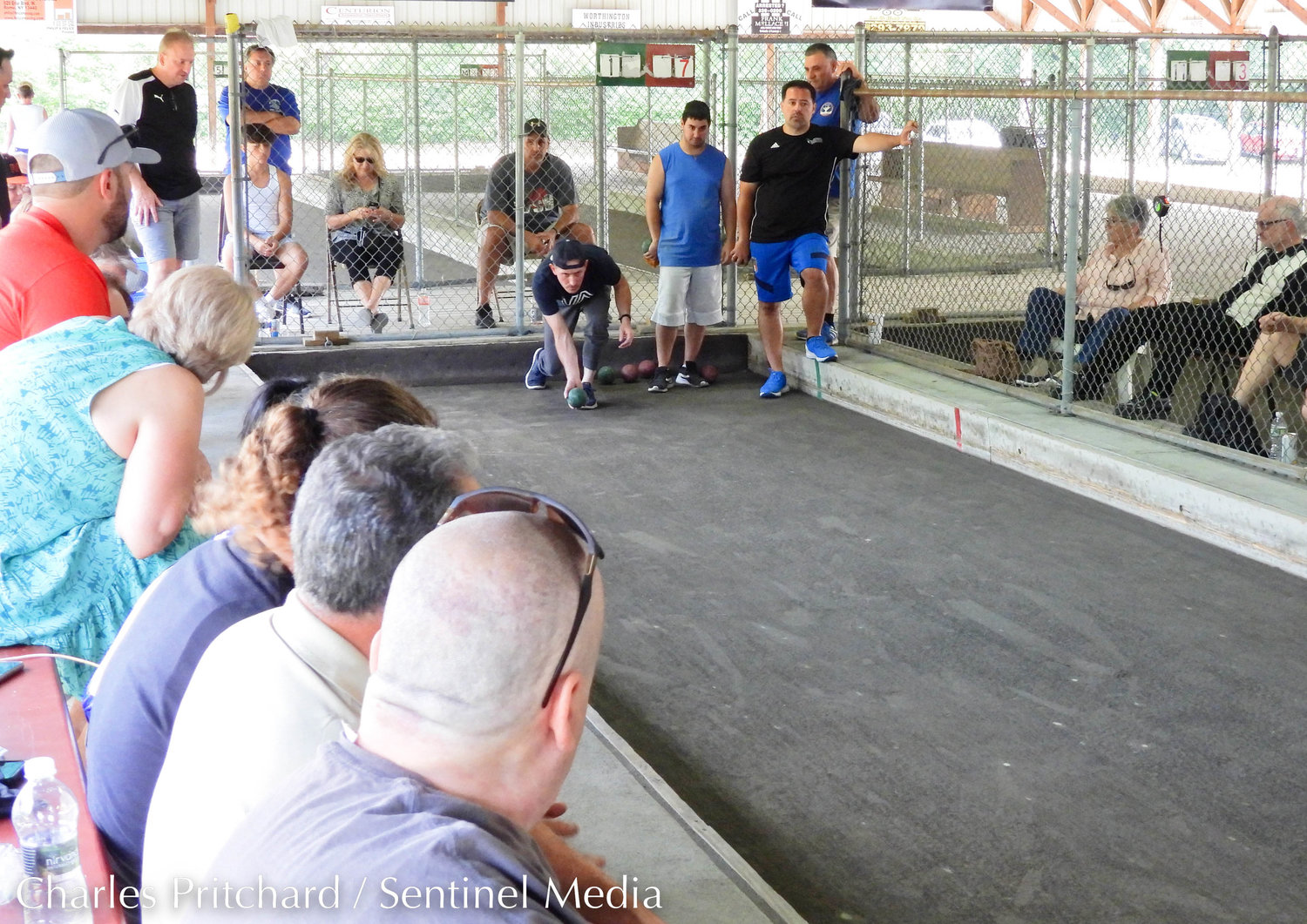 Finalists Tri-State Bocce and Club Vitu Lazio compete in the open division of the 47th World Series of Bocce Sunday at sun-drenched Toccolana Club in Rome.