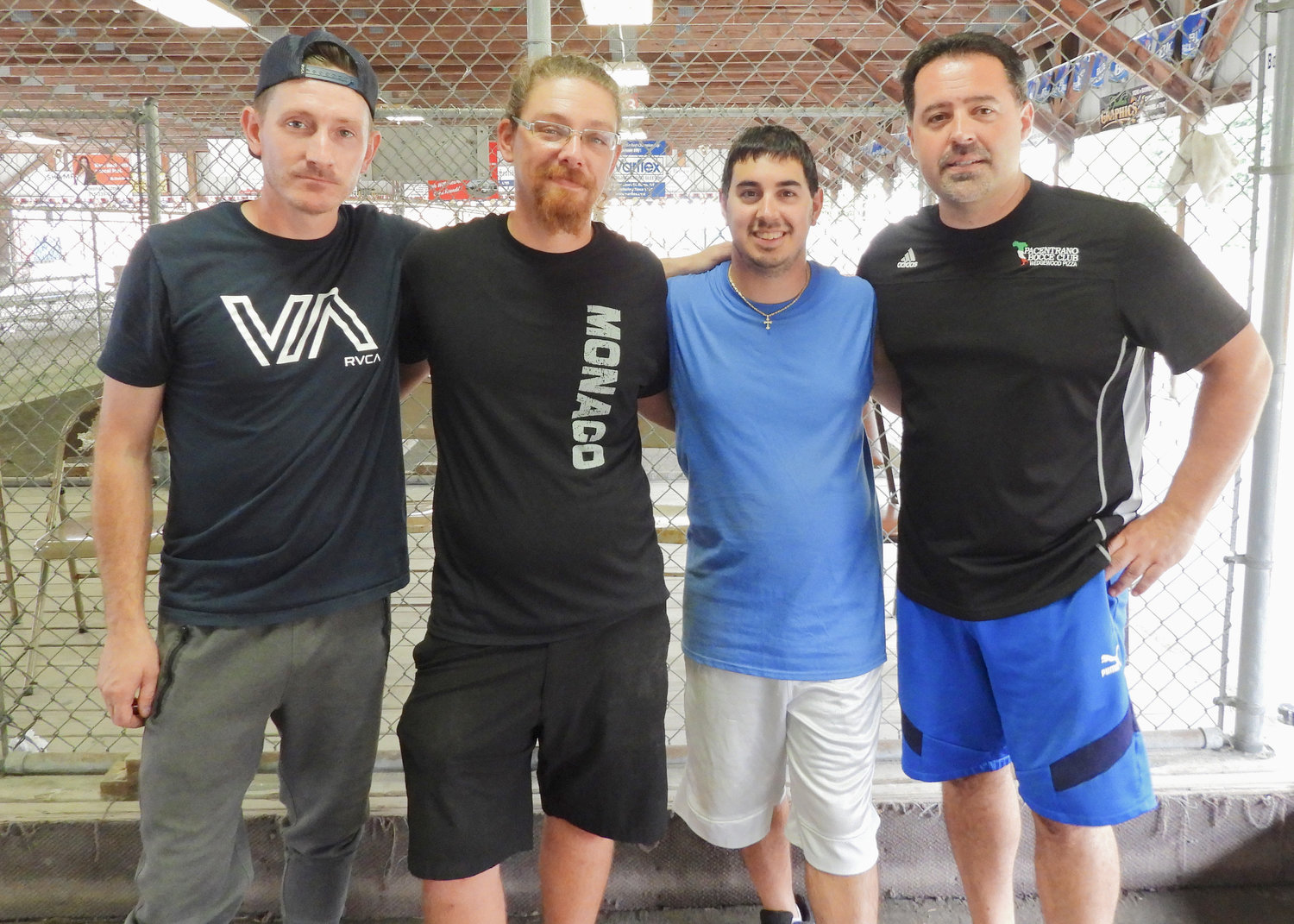 Tri-State Bocce, comprised of, from left, Tim Wilson, James Oma, Ron Reeher and Gianni Colaizzi were the open division runner-ups.