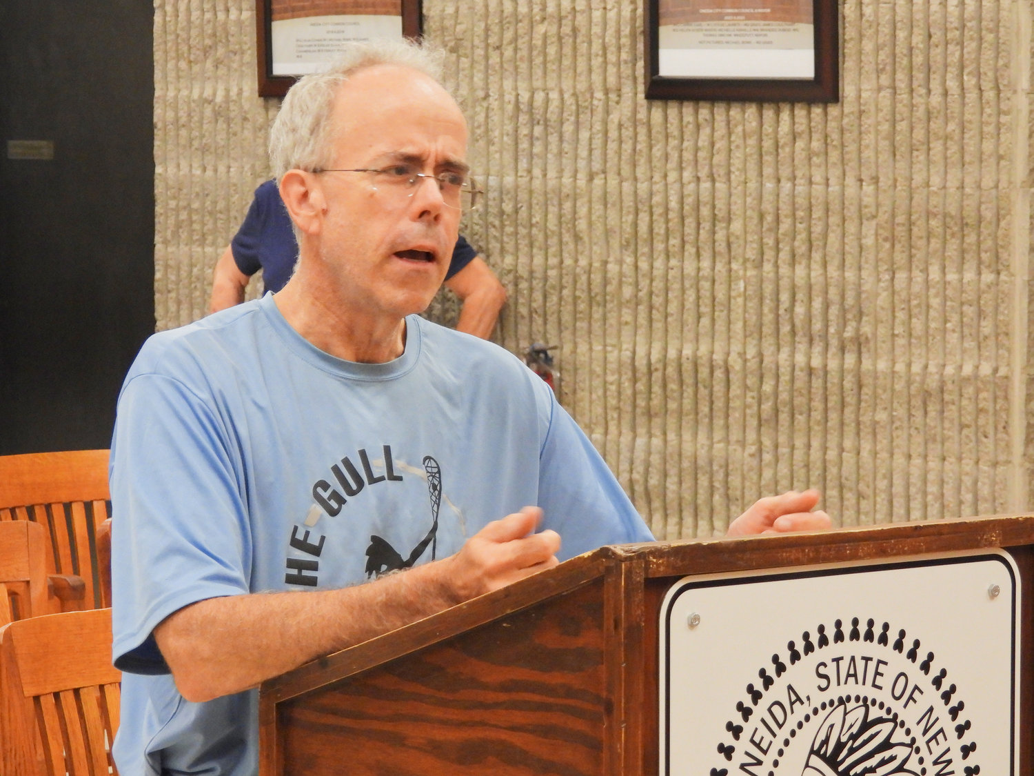 Oneida resident Ralph Kohler, a resident of Ward 1, speaks at Tuesday’s meeting and expressed displeasure at the council’s lack of communication to the city and its residents about the departure of Ward 1 Council Gary Reisman the days following his replacement.
