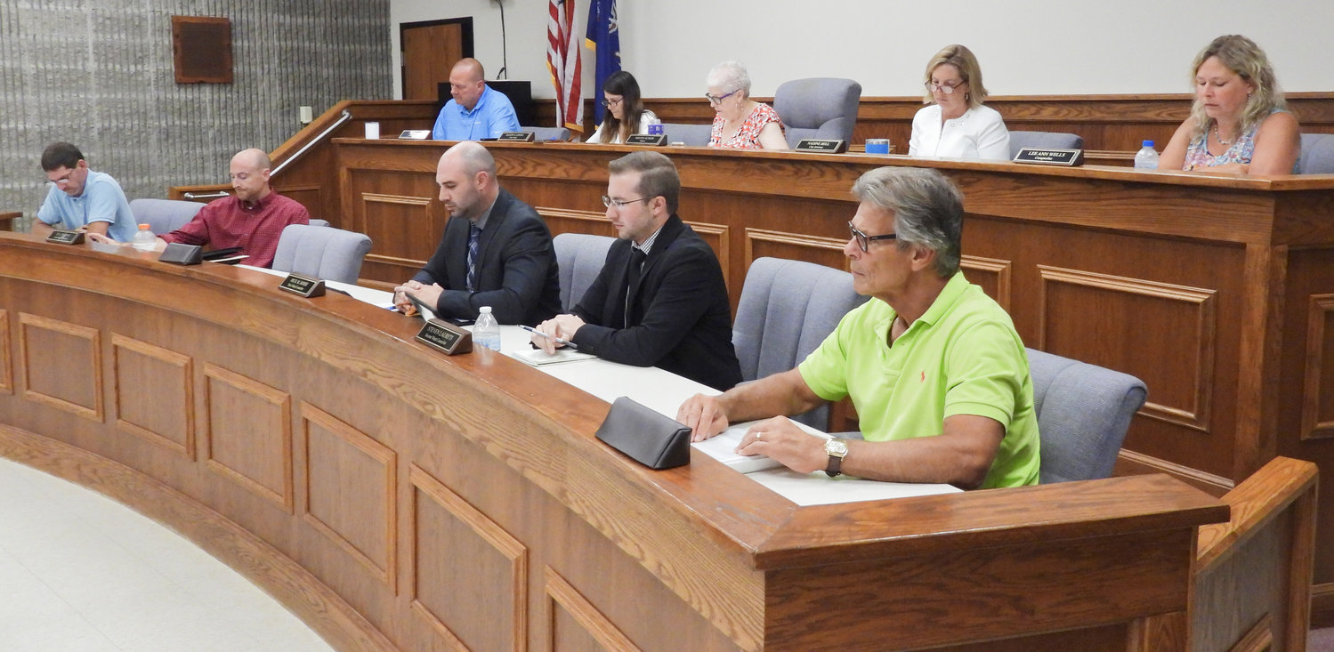The Oneida Common Council meets for its regular meeting on Tuesday, July 19. Attending was newly sworn in Ward 1 Councilor Jim Szczerba, right. Szczerba has lived in Oneida for more than 30 years and hopes his business acumen will be of use to the council in days to come.