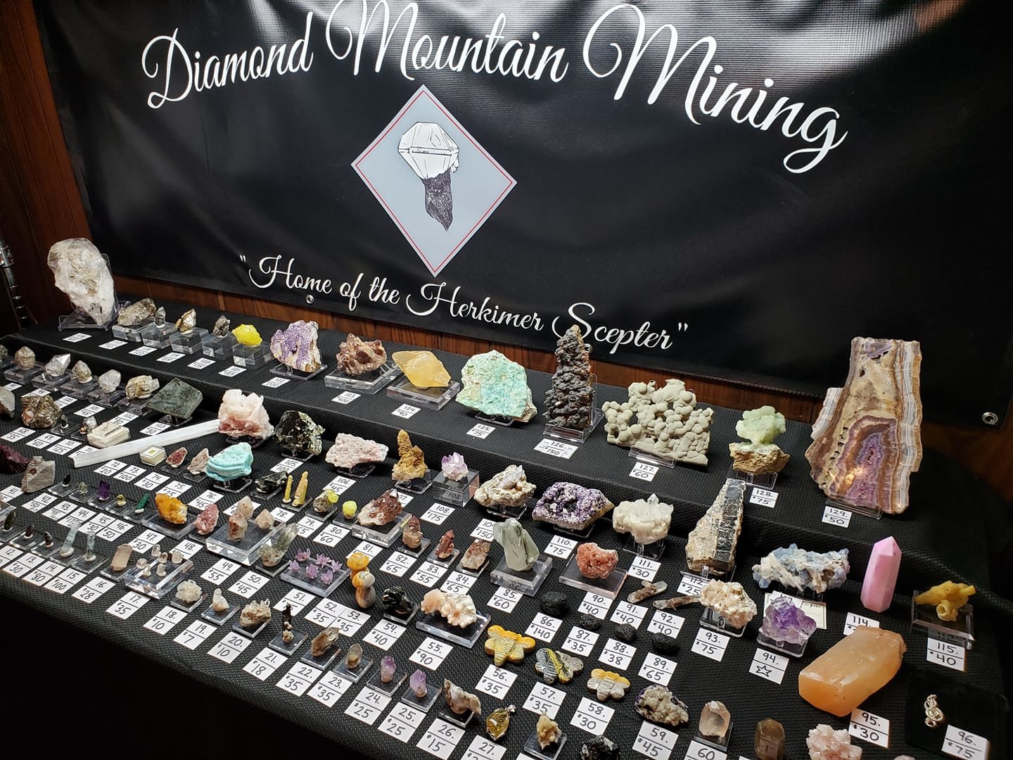 The table is set for one of Diamond Mountain Mining’s Facebook Live sales.