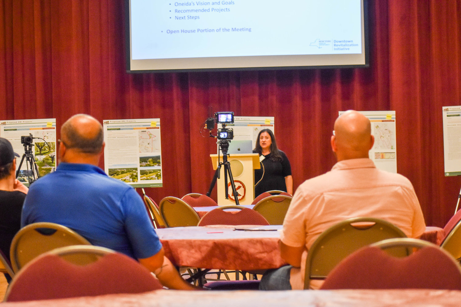 People gathered in the Kallet Theater in Oneida for the final public information meeting regarding Oneida’s Downtown Revitalization Initiative on Wednesday.