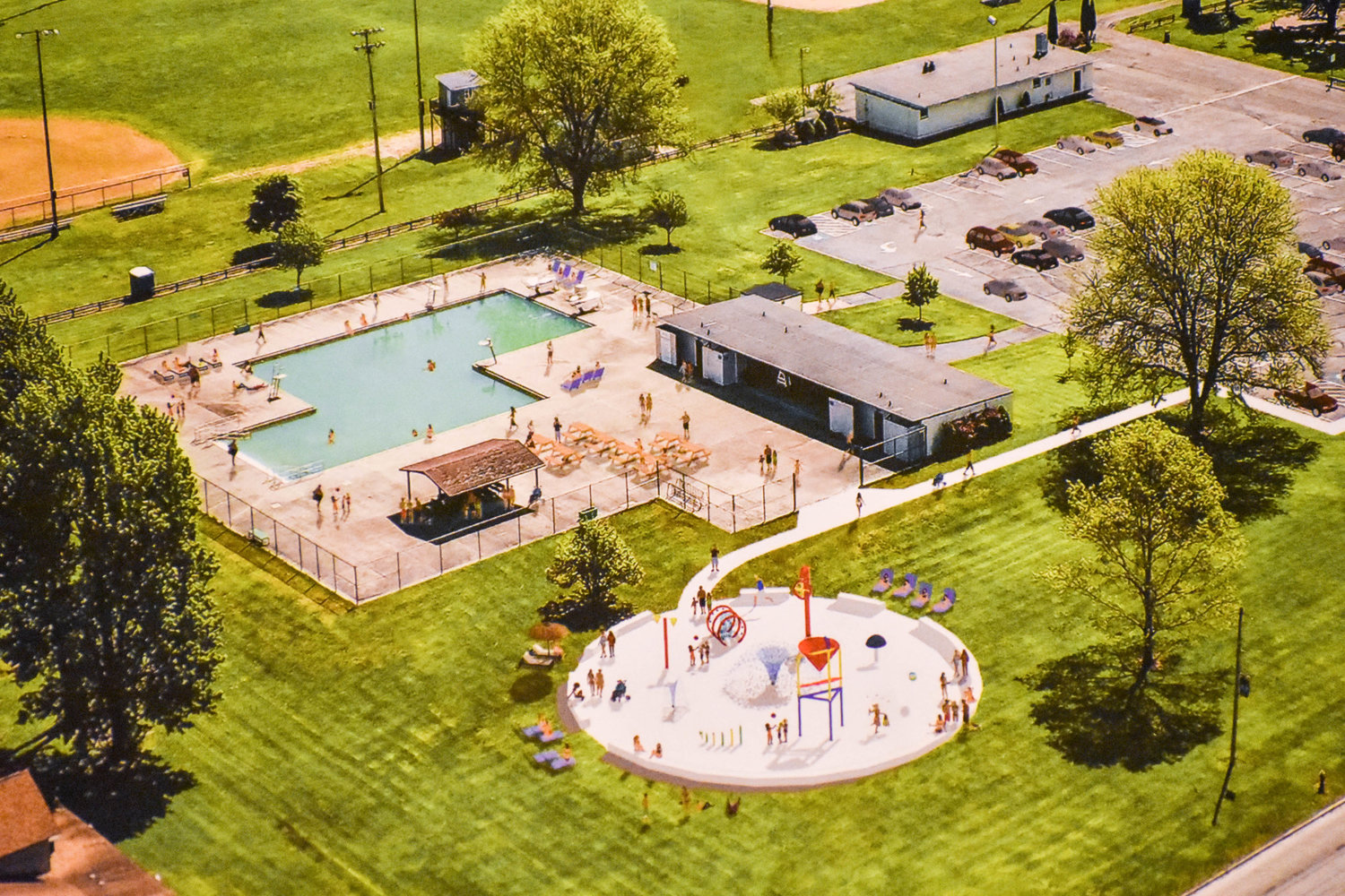A rendering of proposed improvements to be made at Veteran's Memorial Park in Oneida.