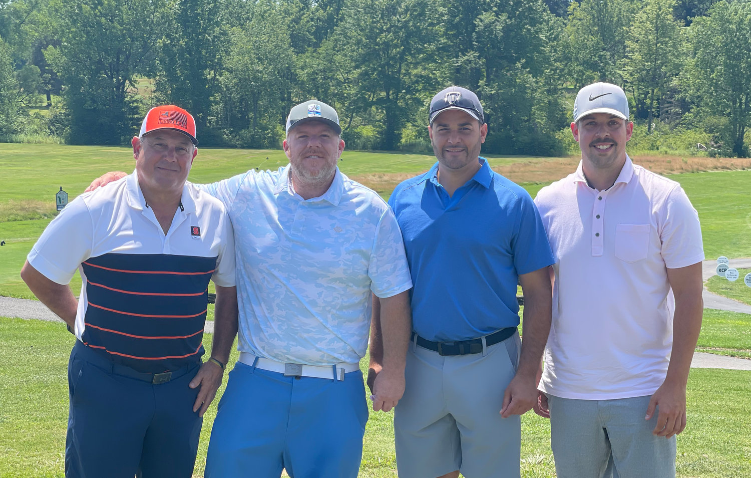 Winning the American Division in the 29th annual Rome Sports Hall of Fame Scramble Golf Tournament on Saturday at Rome Country Club with a score of 59 was Team Korpela consisting of, from left, Jim Korpela, Kevin Coe, Carl Tardugno and Matt Vitalone.
