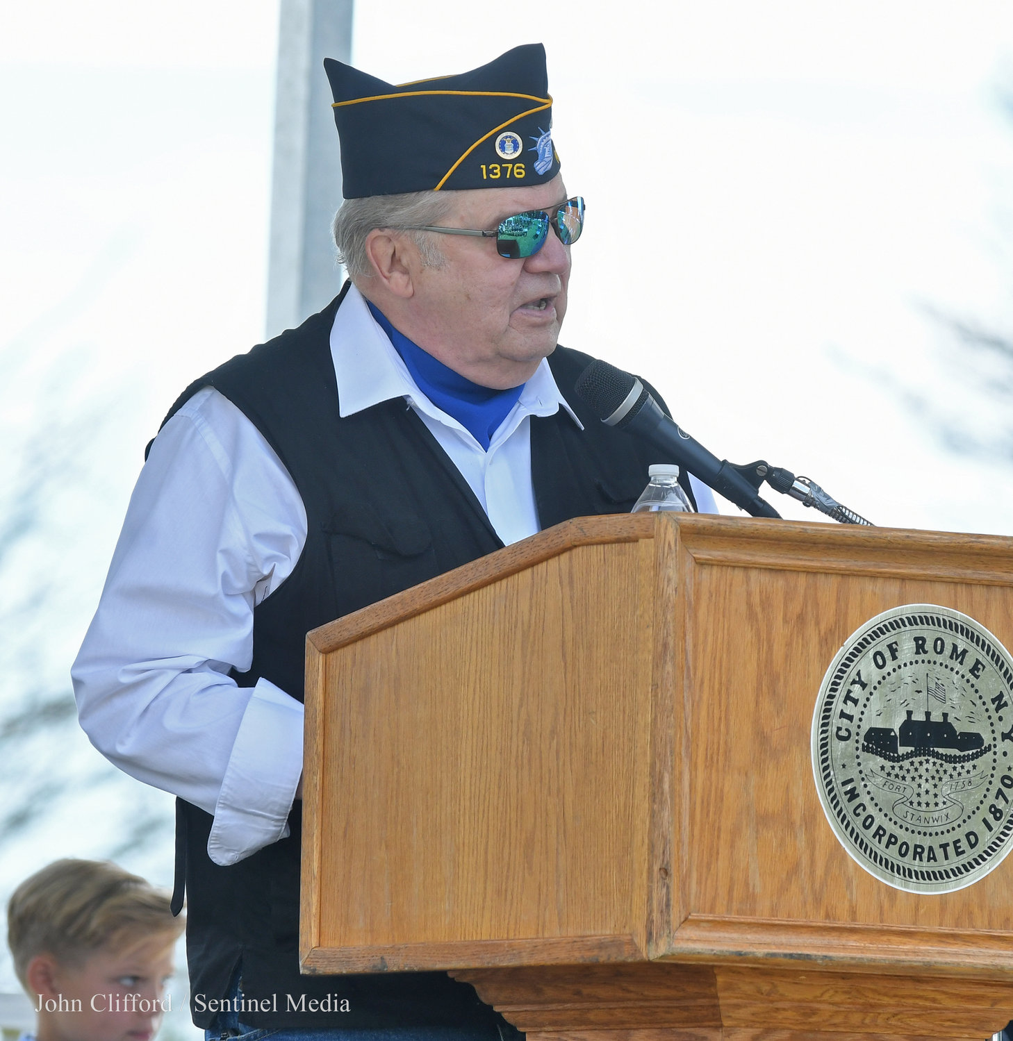 Pictured is master of ceremonies US Air Force veteran Bill Worden.