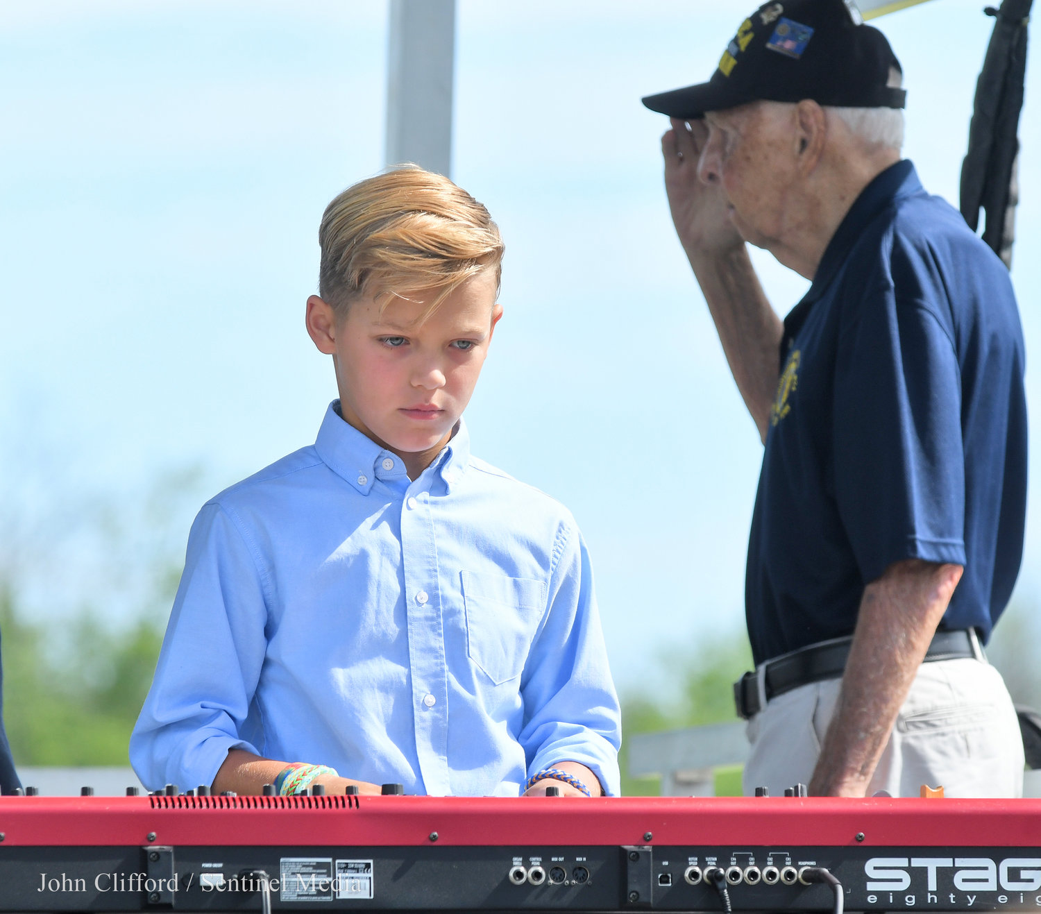 Ben Kidwell performed the National Anthem on the piano for the dedication ceremony.