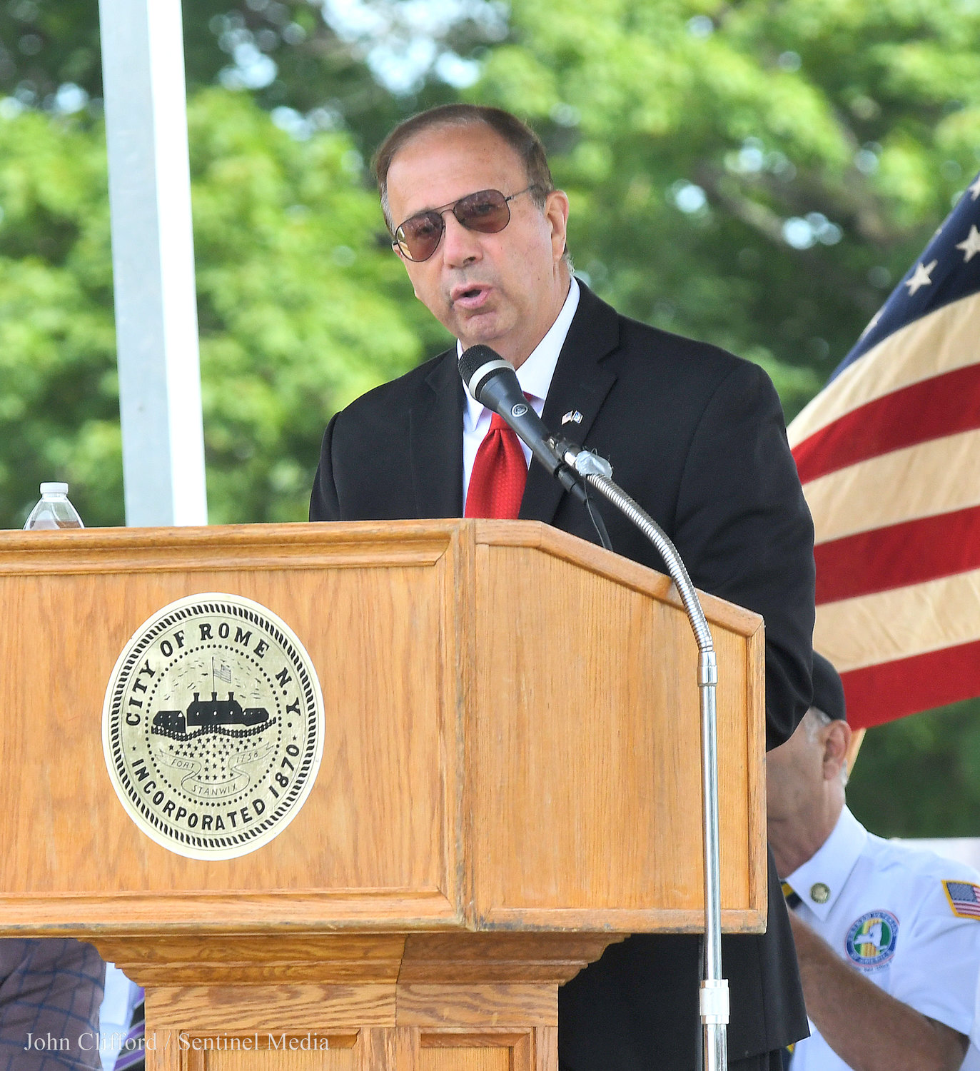 State senator Joseph Griffo speaks during the dedication ceremony.