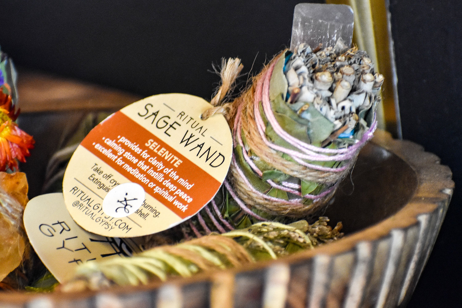 This sage wand and other natural products are available at The Magical Muse.