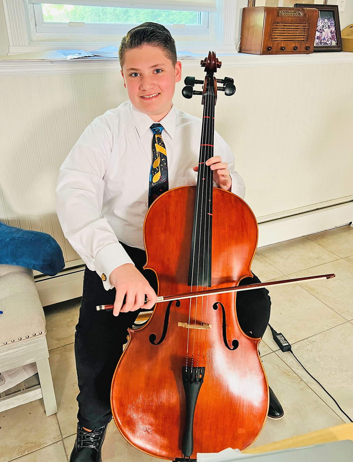 James “Jimmy” Cooper, 13, of Rome, practices his cello 2-3 hours a day, which recently helped him earn an audition and successful entry into the Symphoria Youth Repertory Orchestra in Syracuse. He starts rehearsals in September.