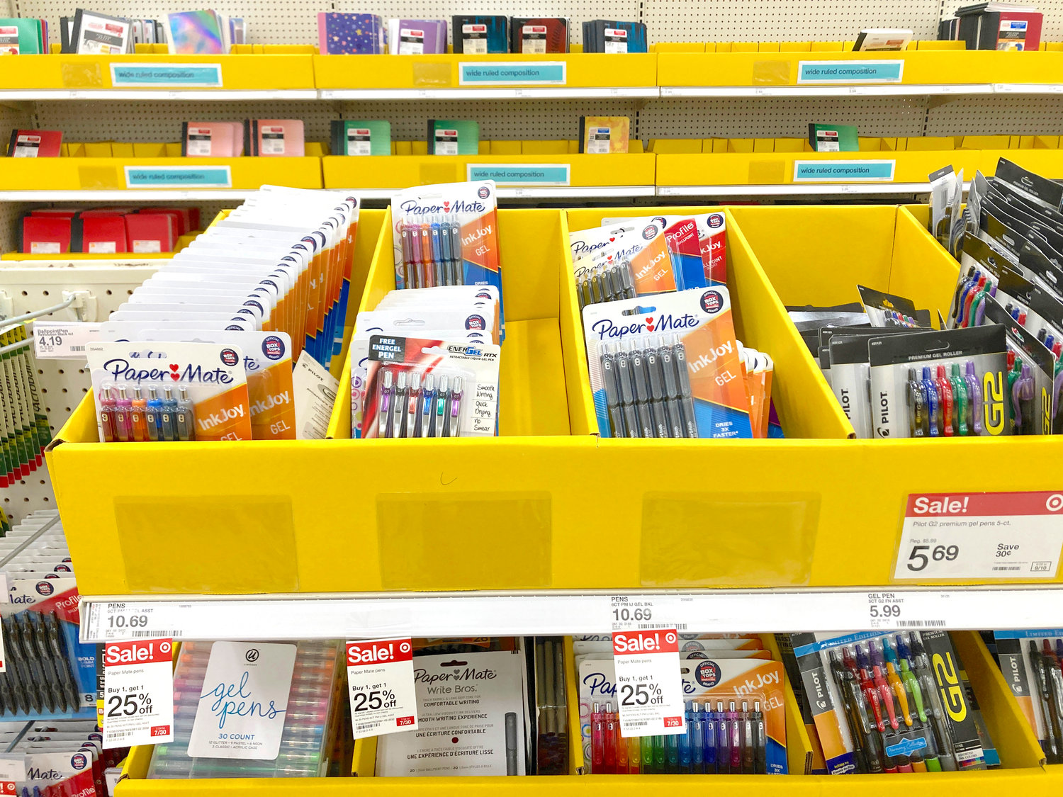 Back to school and office supplies are on sale at a Target store, Wednesday, July 27, in North Miami, Fla.  Back-to-school shopping is extra expensive this year, due to inflation. But coordinating with people in your community can help you save money.