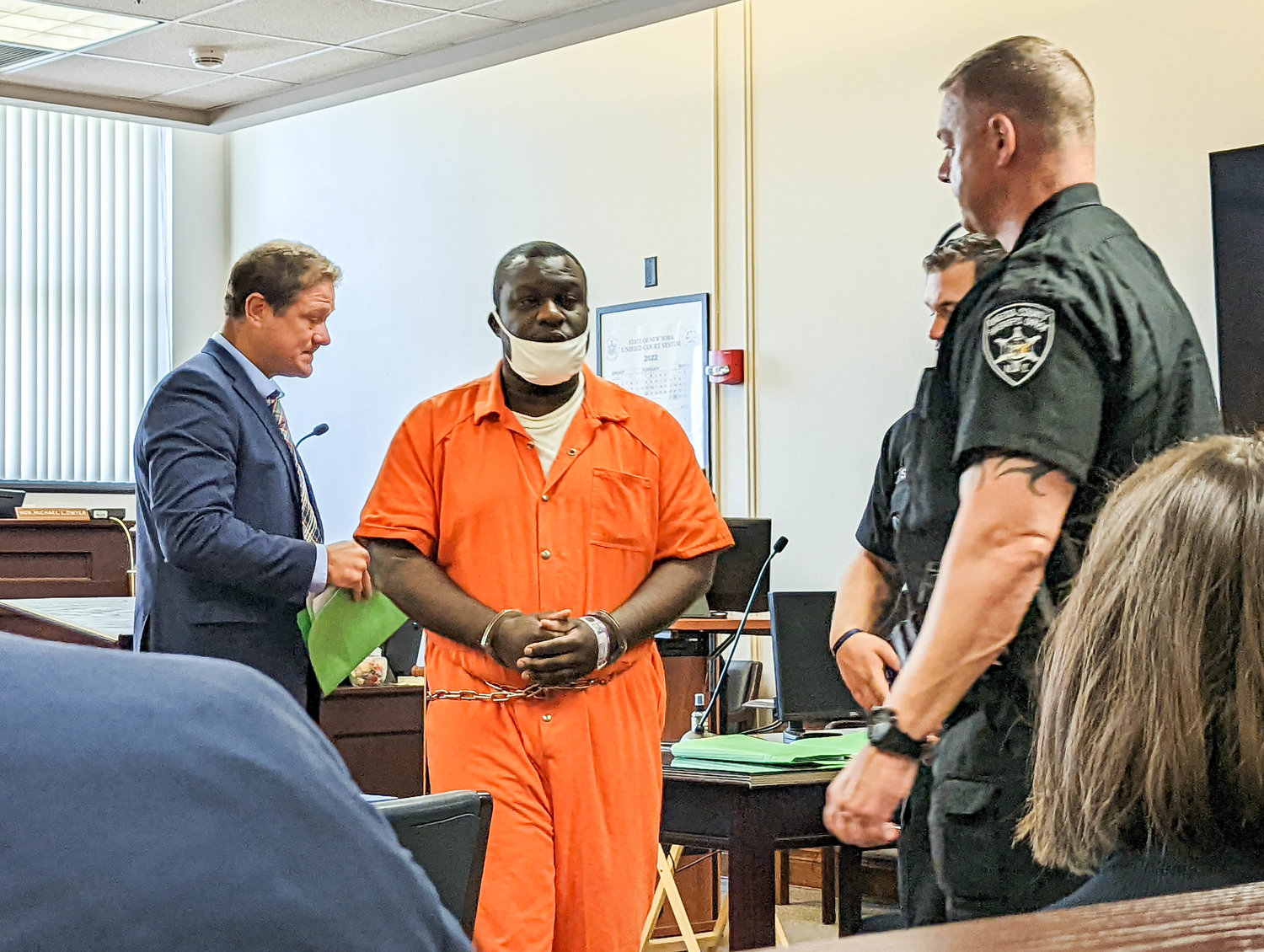 Convicted killer Anthony Willis, of Utica, leaves the courtroom in Oneida County Court Monday, Aug. 8, after being sentenced to 21 years to life in state prison for the February shooting death of Anthony Higgs. The victim’s mother memorialized Higgs in a letter read in court.