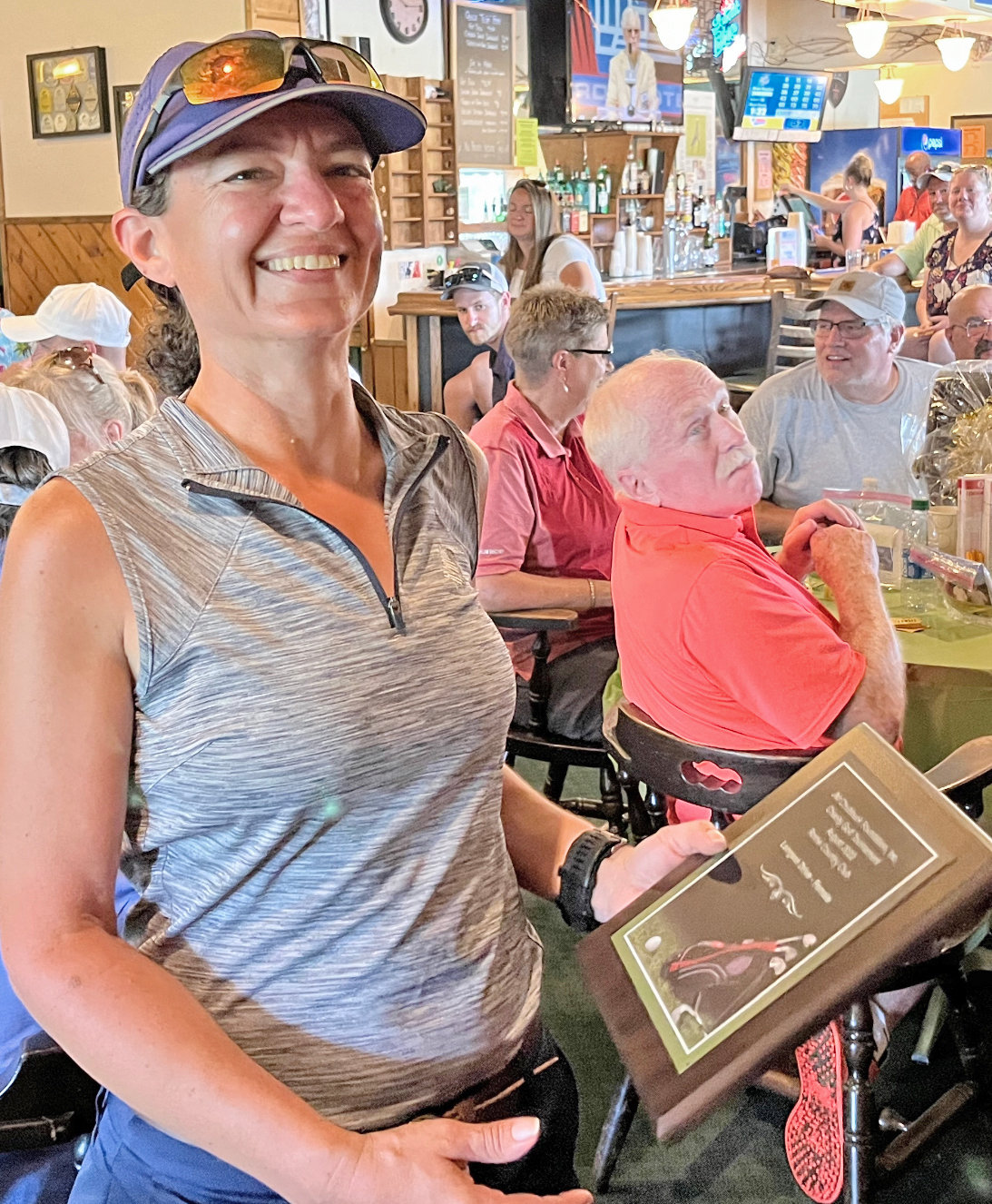 Winning the Longest Drive award in the ladies division at the JM  Chubbuck Foundation, Inc. annual  golf tournament was Cathy  Garbossen.