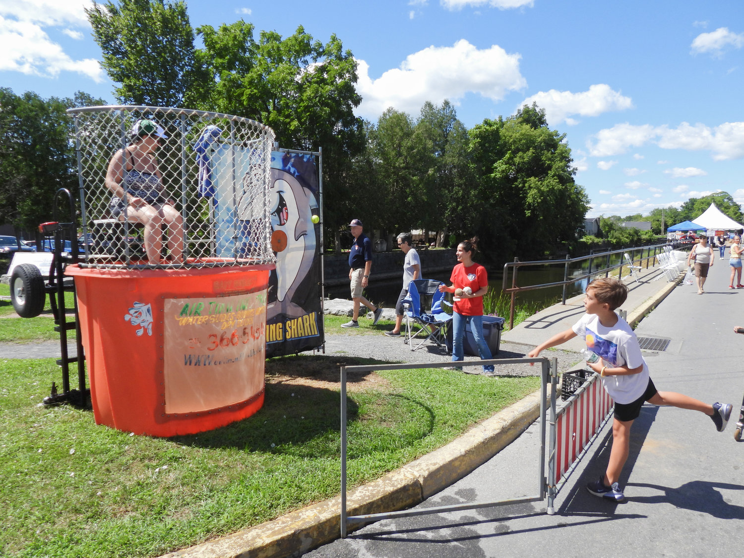 Residents came out for a day of fun and a taste of Italy at the Canastota Italian Heritage Festival on Saturday, Aug. 13. Canastota Mayor Rosanne Warner spends some time in the dunk tank at the Canastota Italian Heritage Festival to the delight of festival-goers and the mayor herself.